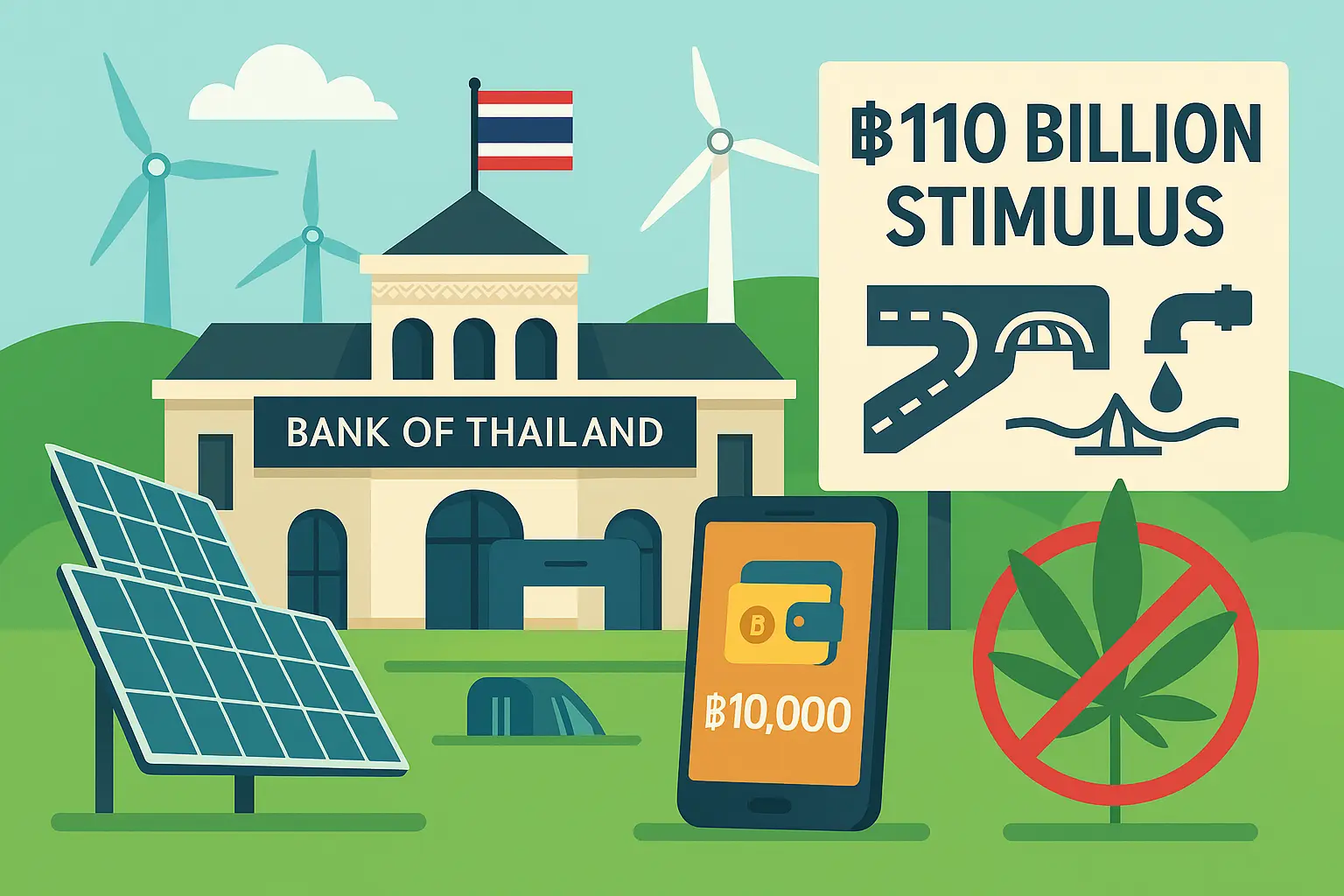 image showing todays news including Thailand cannabis policy reversal 