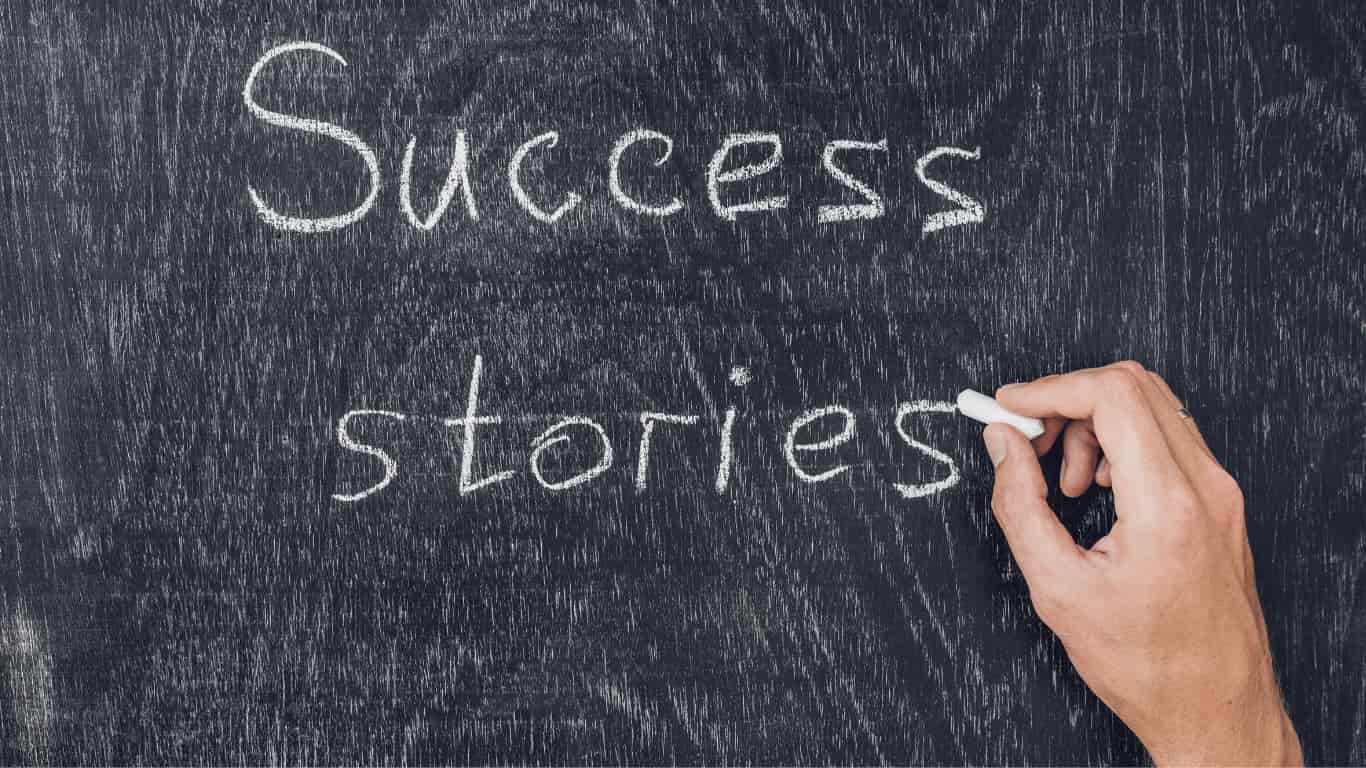 success stories written in chalk on a whiteboard, representing fast company registration services