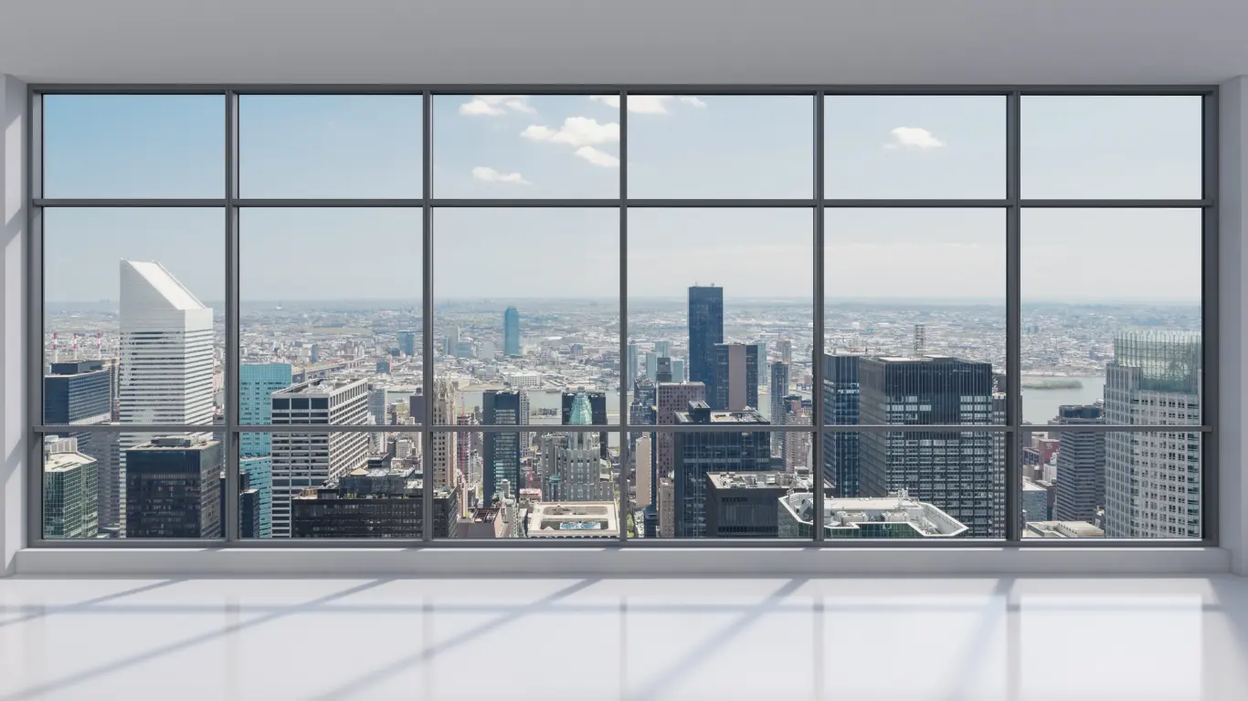 a virtual office space overlooking bangkok from big glass windows